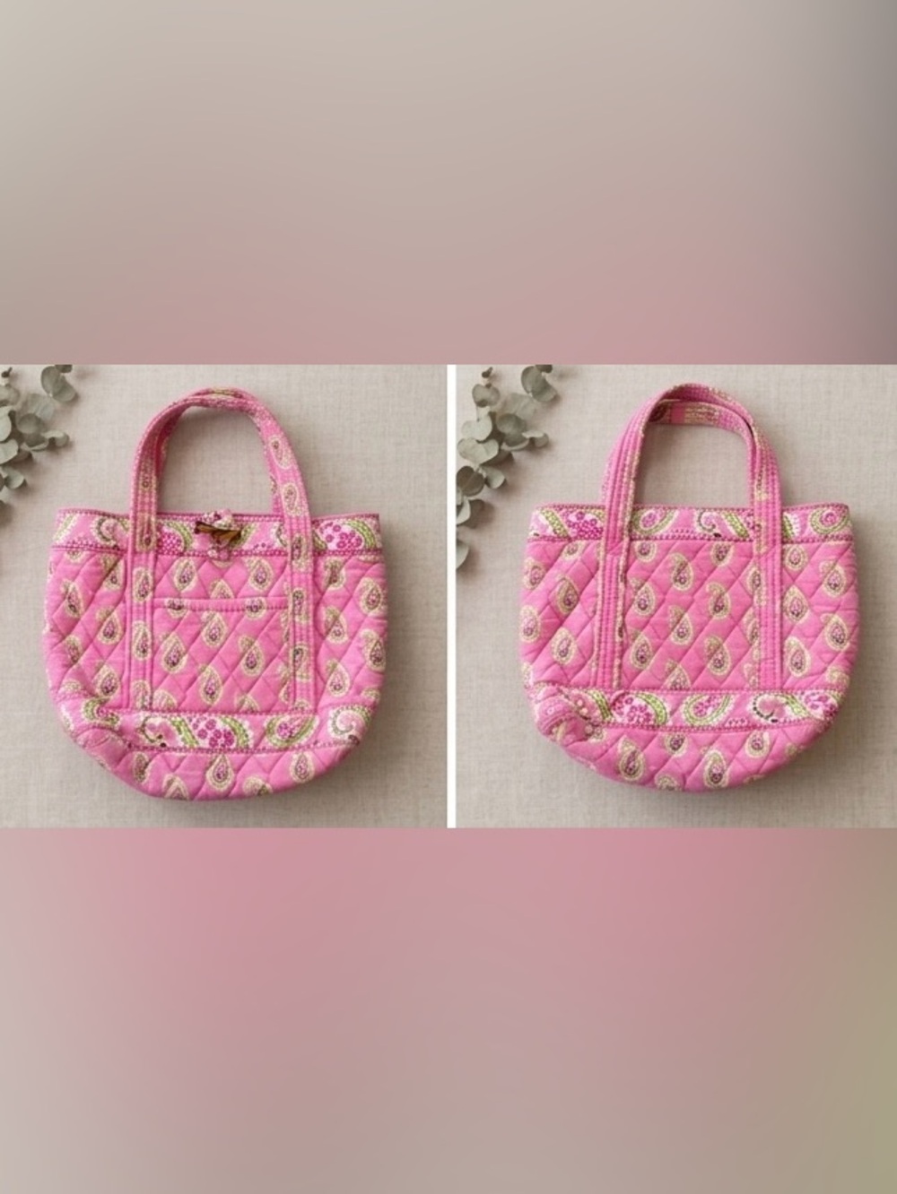 🌸 RETIRED Vera Bradley Sittin’ Pretty Mini Quilted Toggle Tote Bag 🌸